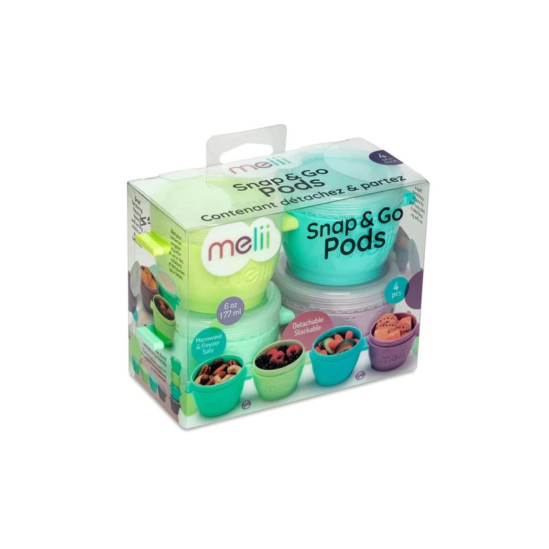 GENERICO - Pack 4 Contenedores Snap & Go 177 ml Melii