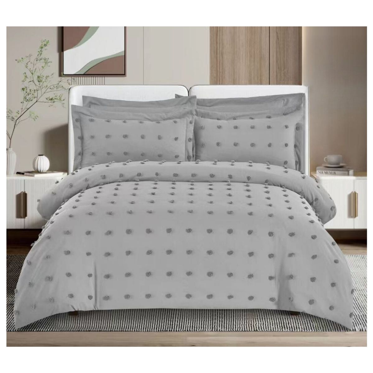 GENERICO - Cubrecama Quilt De Verano King Diseño Pompón 270x250cm