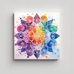 GENERICO - Cuadro Mandala Interiores Con Siete Chakras 80x80 Cm