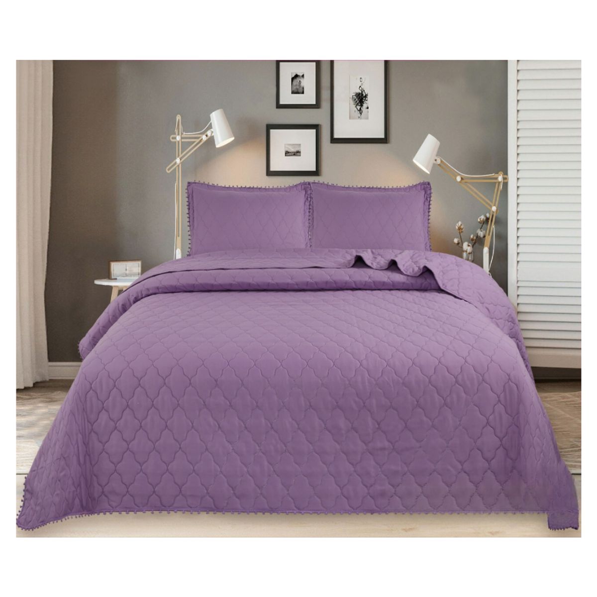 GENERICO - Cubrecama Quilt De Verano King Diseño Pompón 270x250cm