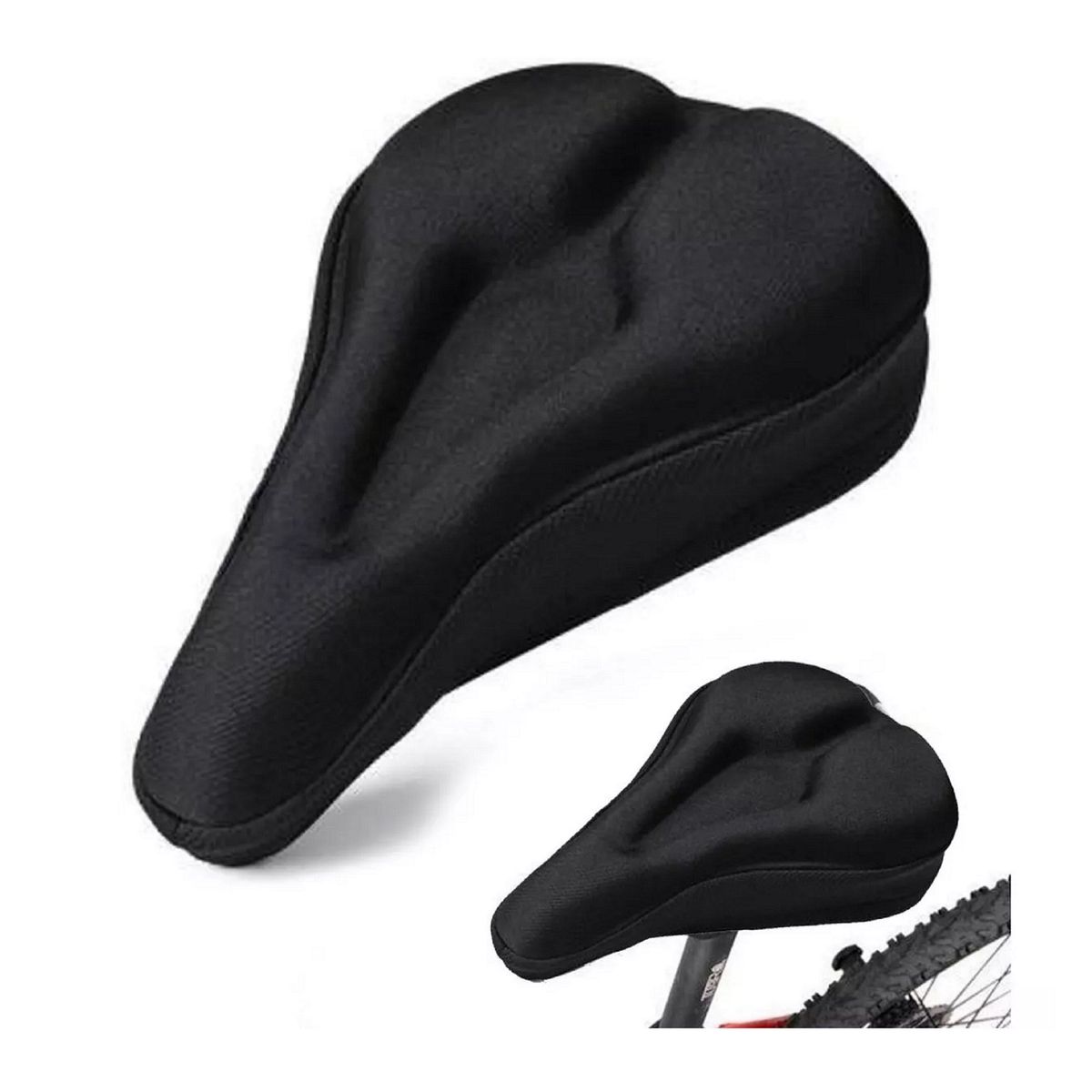 GENERICO - 2 Cubre Sillín Gel Doble Asiento Bicicleta