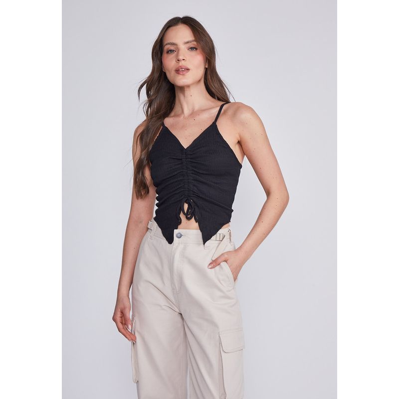 SIOUX - Peto Mujer Negro Mariposa Recogida Sioux