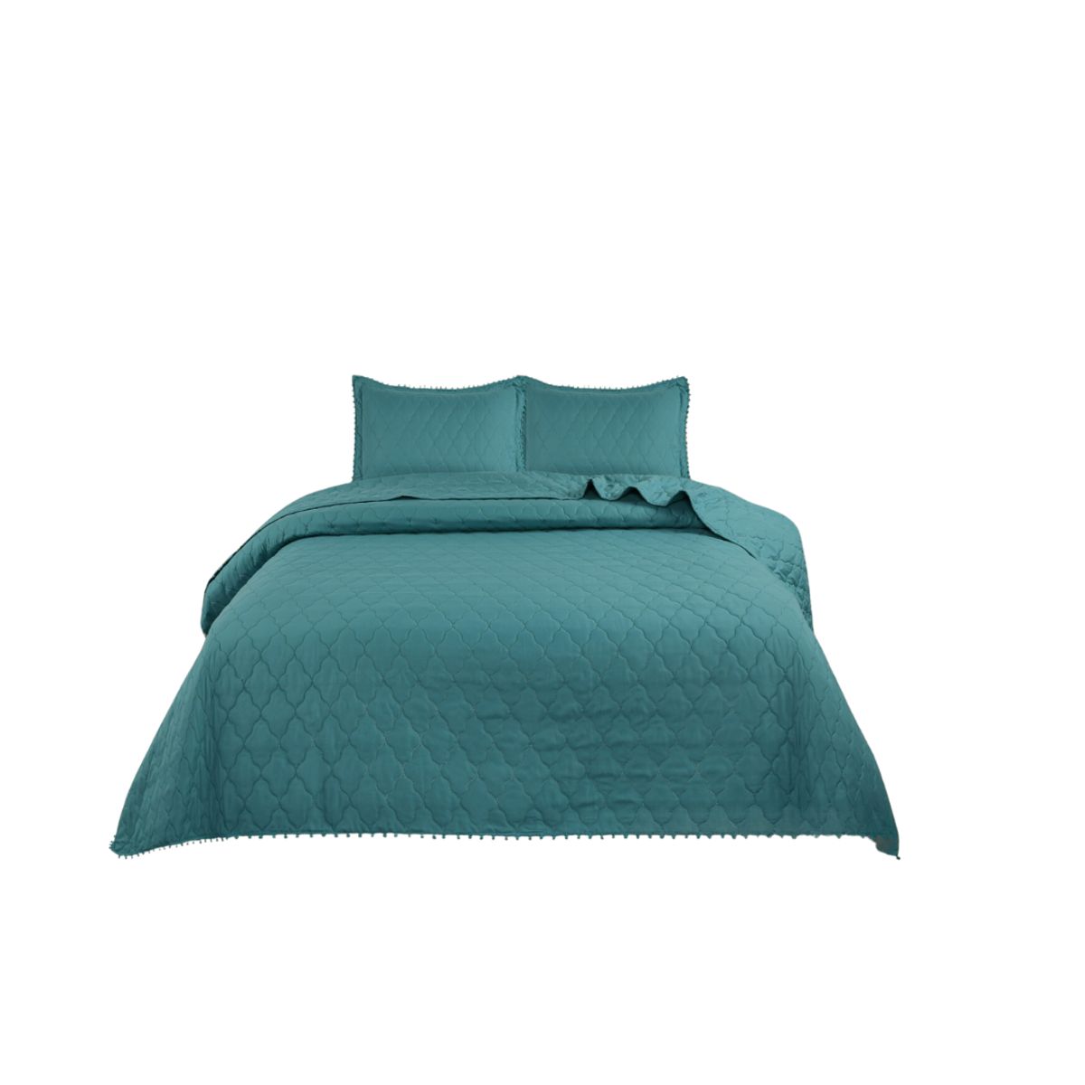 GENERICO - Cubrecama Quilt De Verano King Diseño Pompón 270x250cm