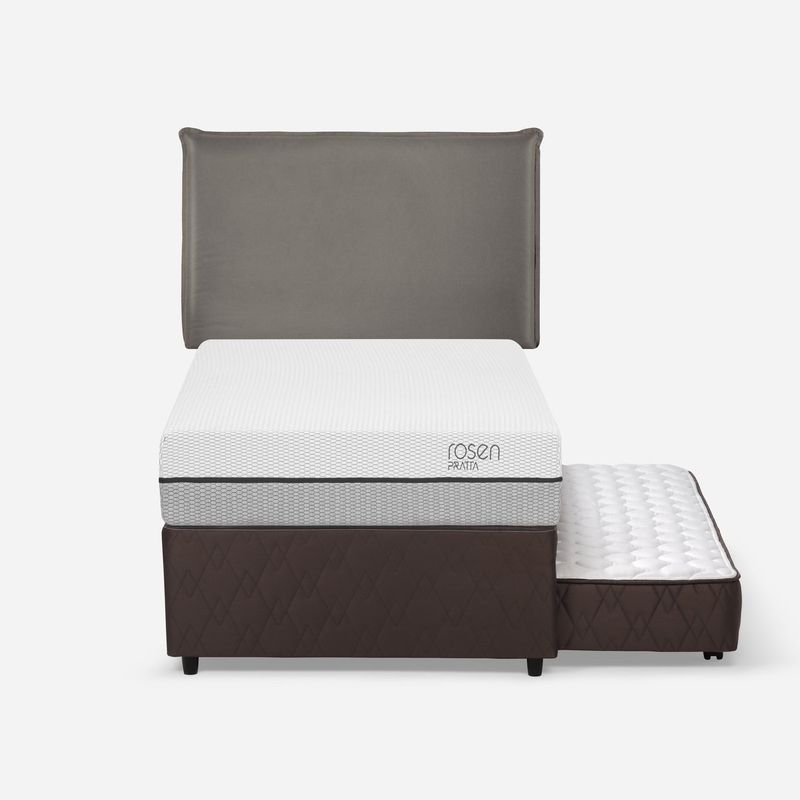 ROSEN - Diván Cama Pratta 1,5 Plazas + Respaldo Maurice Gris