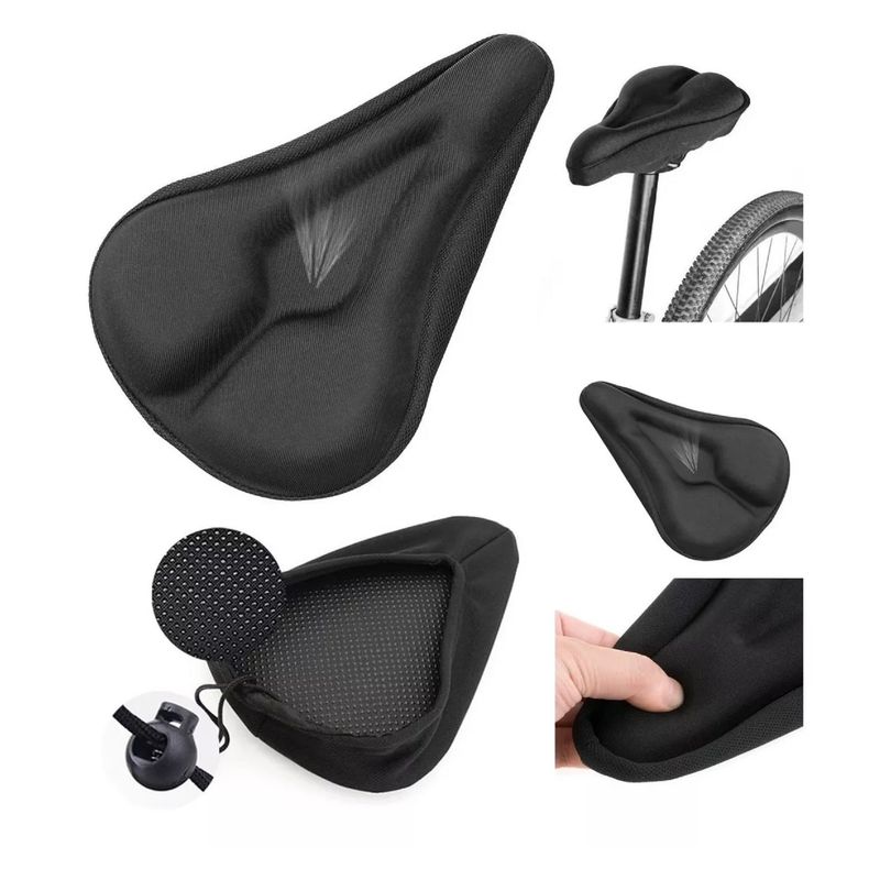 GENERICO - 2 Cubre Sillín Gel Doble Asiento Bicicleta