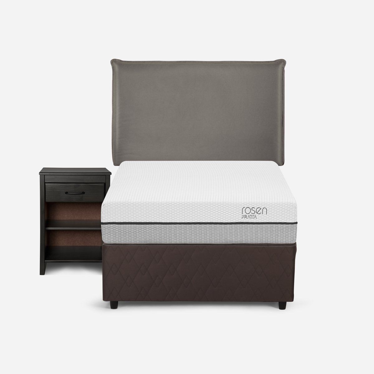 ROSEN - Diván Cama Pratta 1,5 Plazas + Muebles Maurice Gris