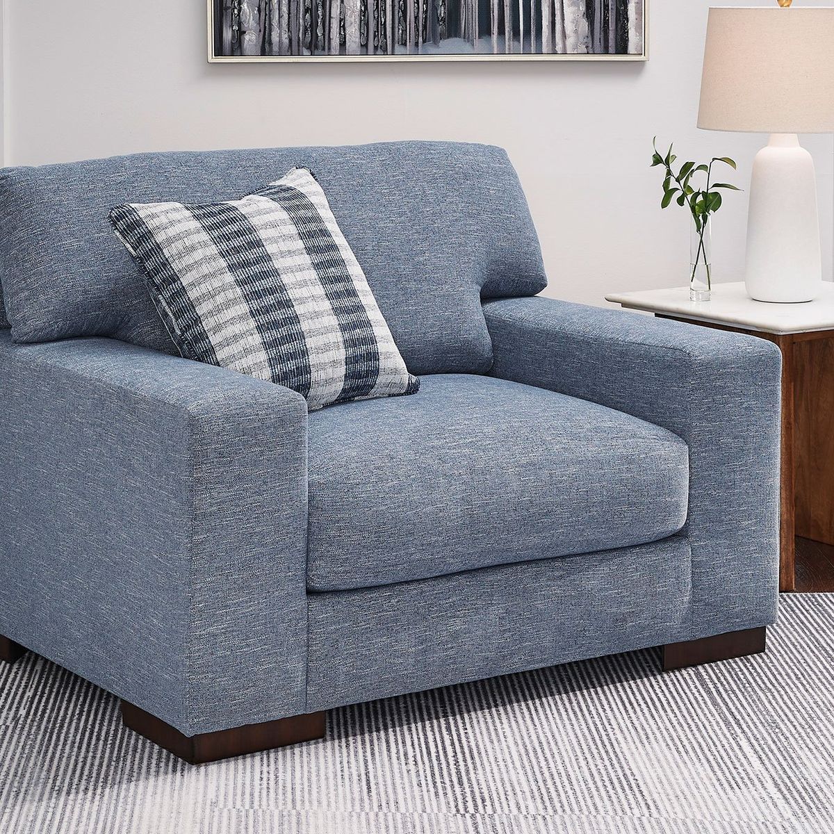 ASHLEY - Sofá 1 cuerpo Nuvella denim lavable