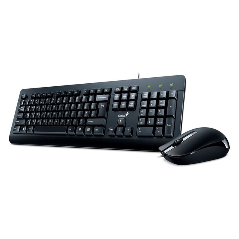 GENIUS - Kit Combo Teclado + Mouse Alámbrico USB Genius KM-160 1000 DPI GENIUS