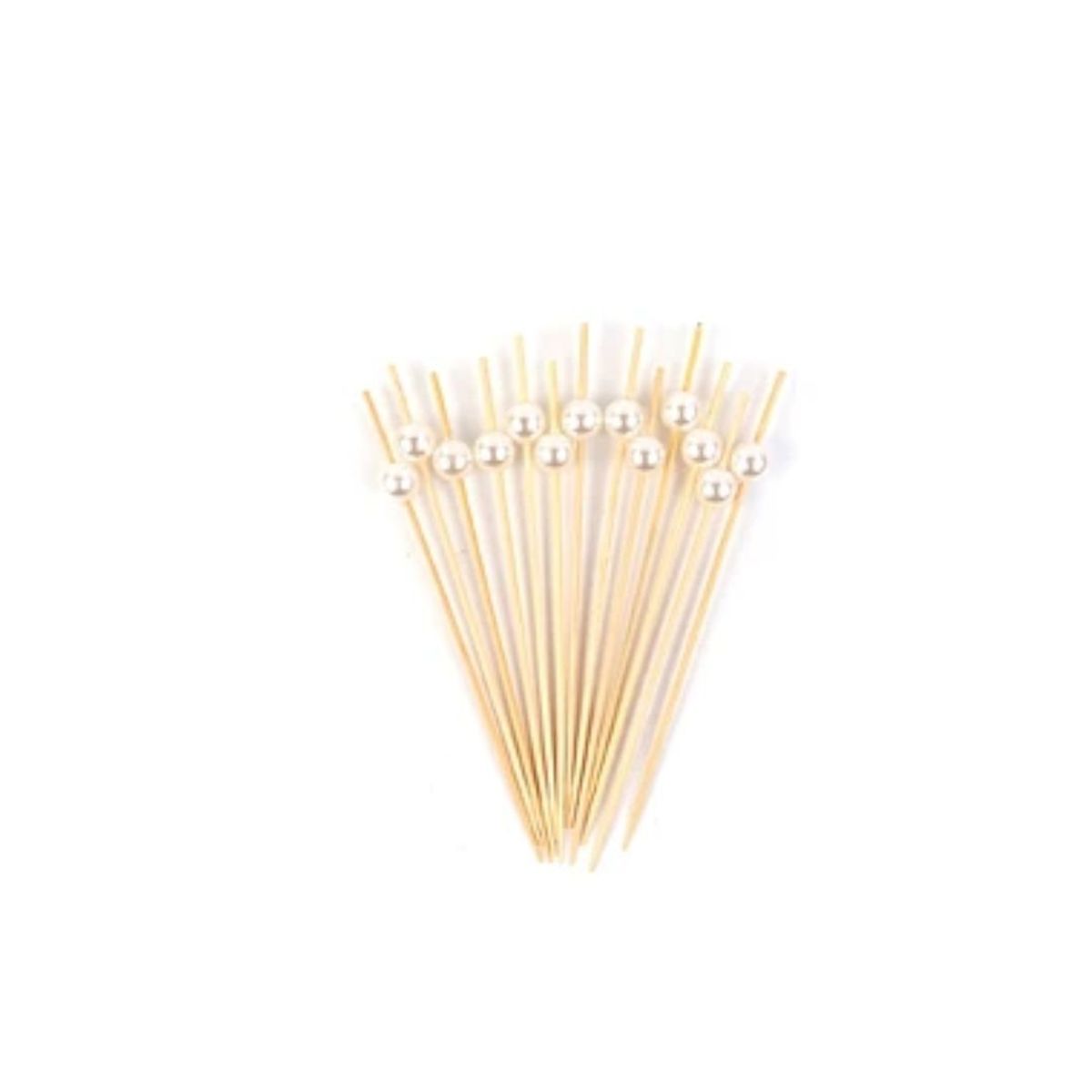 GENERICO - Brochetas De Bambú Con Perla 12pcs 12cm