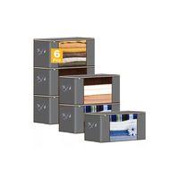 6 Unidades Organizador De Bolsas De Almacenamiento De Ropa 90L