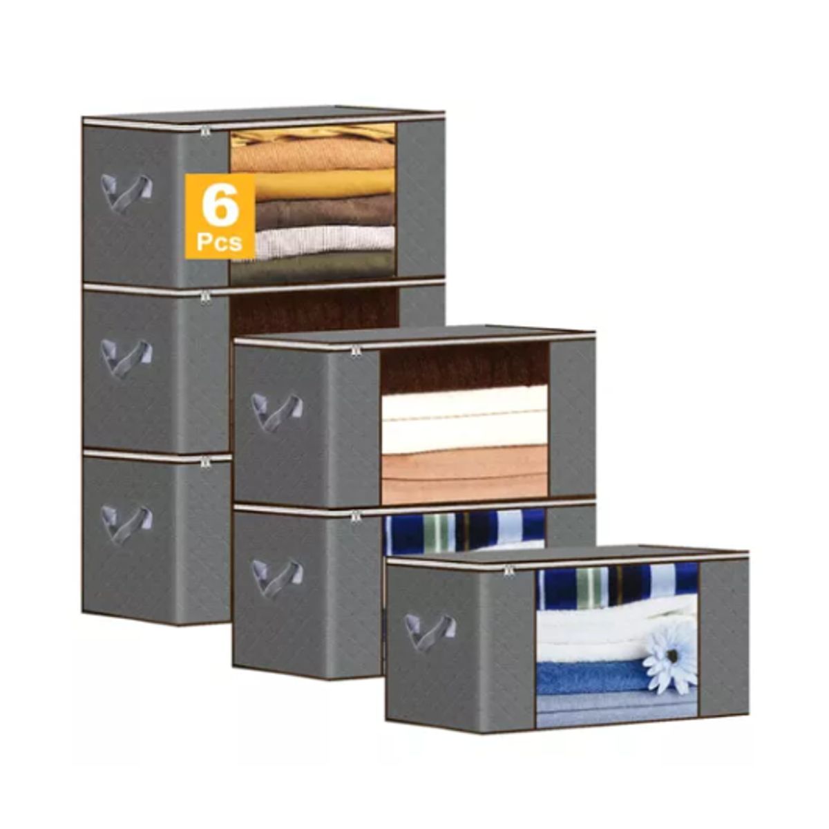 GENERICO - 6 Unidades Organizador De Bolsas De Almacenamiento De Ropa 90L