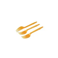GENERICO - Tenedores Plásticos Color Dorado 12pcs 16cm