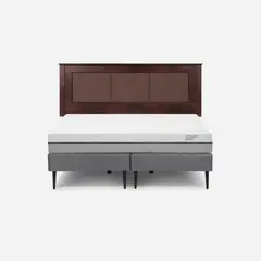 ROSEN - Cama Europea Pratta 2 Plazas Pata Acero BD + Respaldo Rachel