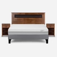 Cama Europea Pratta 2 Plazas Pata Madera BN +Muebles Ferrara