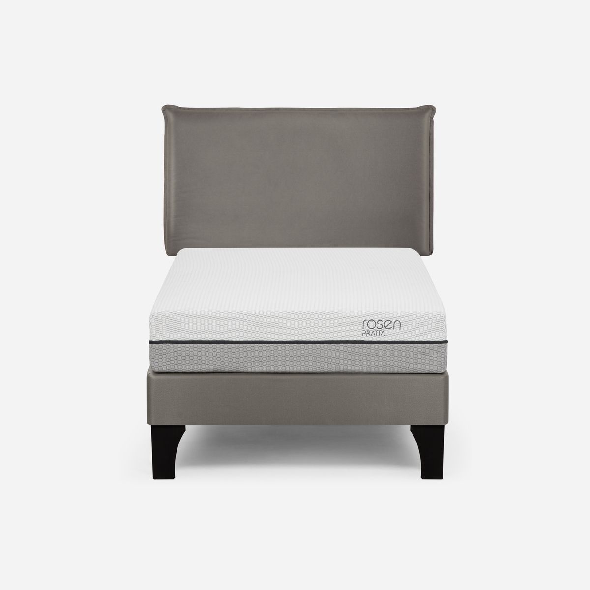 ROSEN - Cama Europea Pratta 1 Plaza Pata Madera + Respaldo Maurice