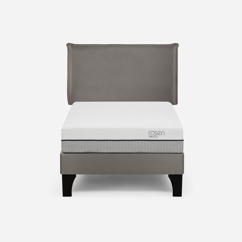 ROSEN - Cama Europea Pratta 1 Plaza Pata Madera + Respaldo Maurice