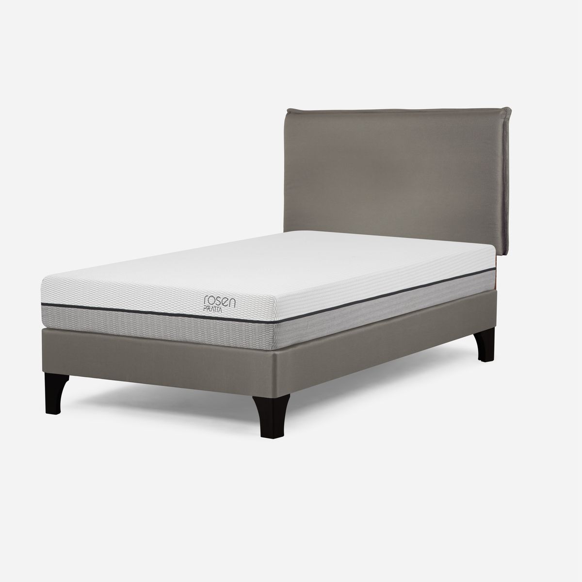 ROSEN - Cama Europea Pratta 1 Plaza Pata Madera + Respaldo Maurice