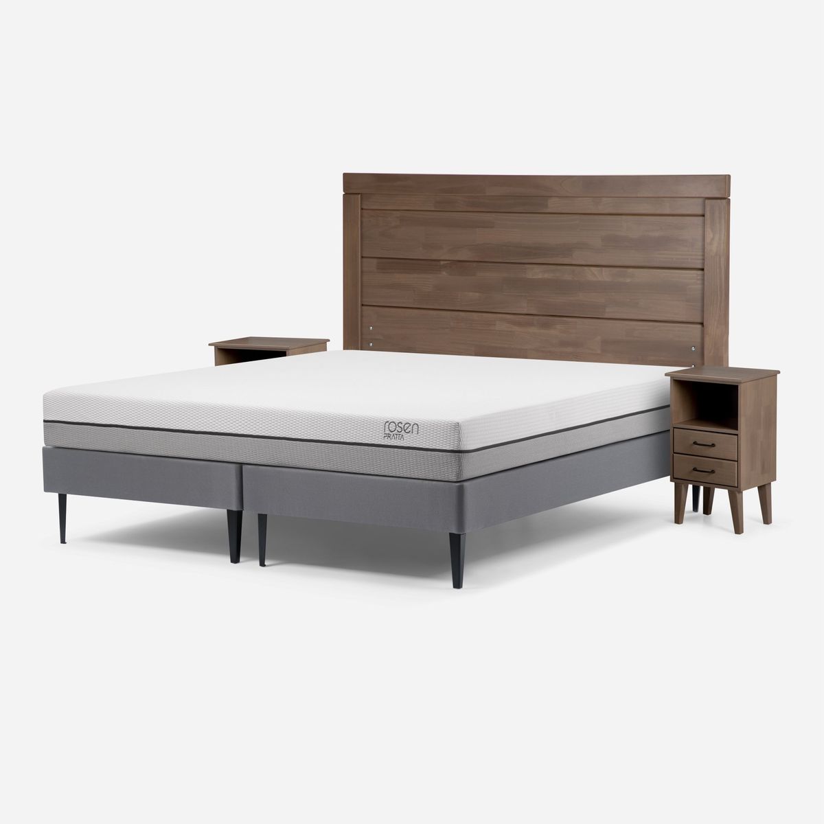 ROSEN - Cama Rosen Pratta 2 Plazas+Muebles Sicilia y Cómoda Harland