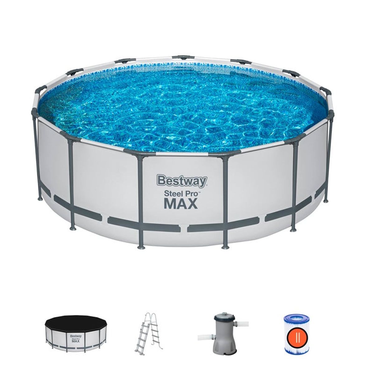 BESTWAY - Piscina estructural redonda +Bomba+Cobertor+Escalera Bestway