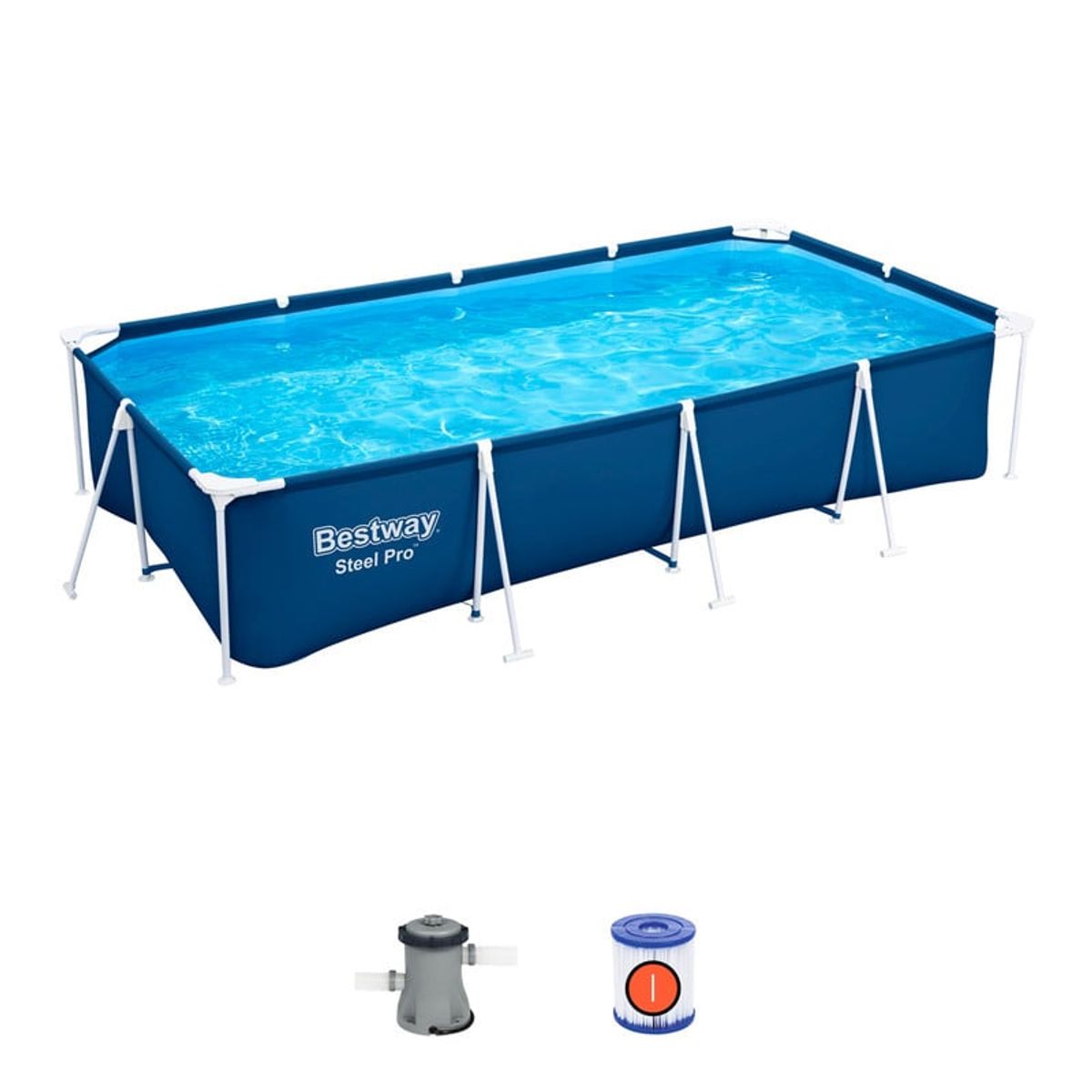 BESTWAY - Piscina estructural rectangular 400x211x81cm + Bomba Bestway