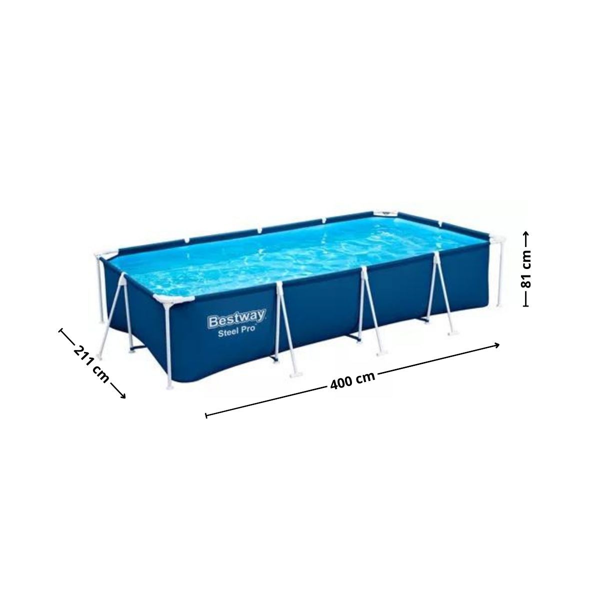BESTWAY - Piscina estructural rectangular 400x211x81cm + Bomba Bestway