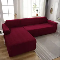 GENERICO - FUNDA PARA SILLON TIPO L 3 CUERPO DISEÑO TEXTURIZADO BURDEO TF