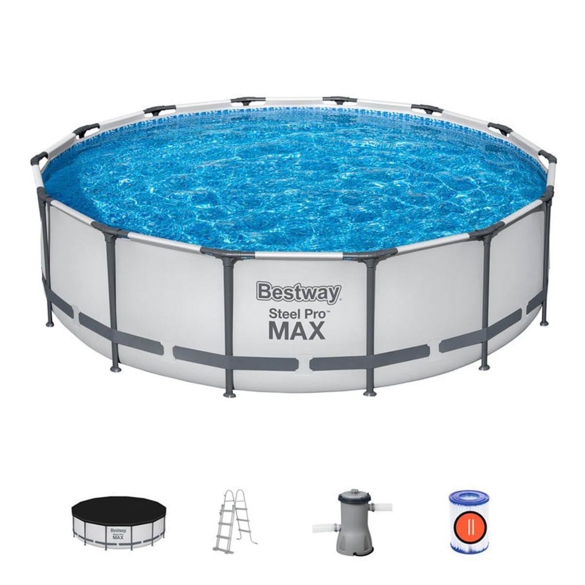 BESTWAY - Piscina estructural redonda +Bomba+Cobertor+Escalera Bestway