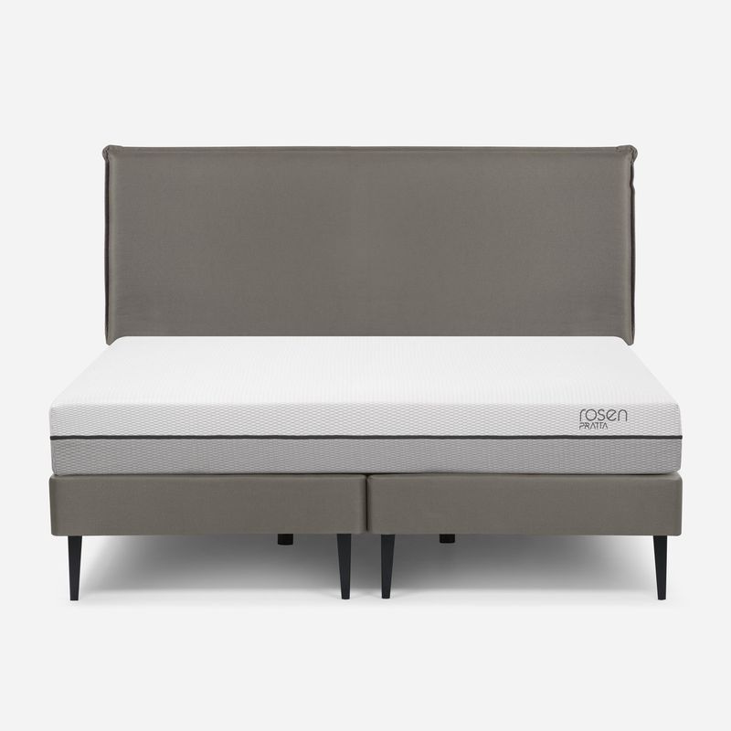 ROSEN - Cama Europea Pratta King Pata Acero BD + Respaldo Maurice