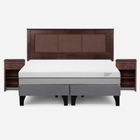 Cama Europea Pratta 2 Pl Pata Madera BD + Respaldo y Velador