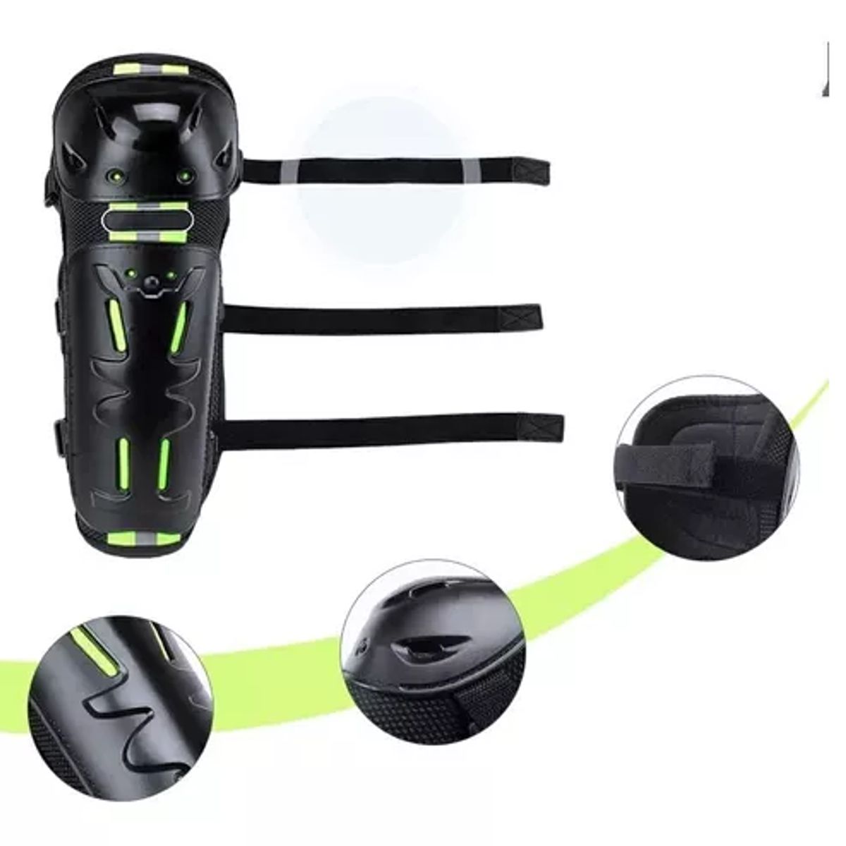 GENERICO - Rodillera Y Coderas Para Motorizados Reflectante