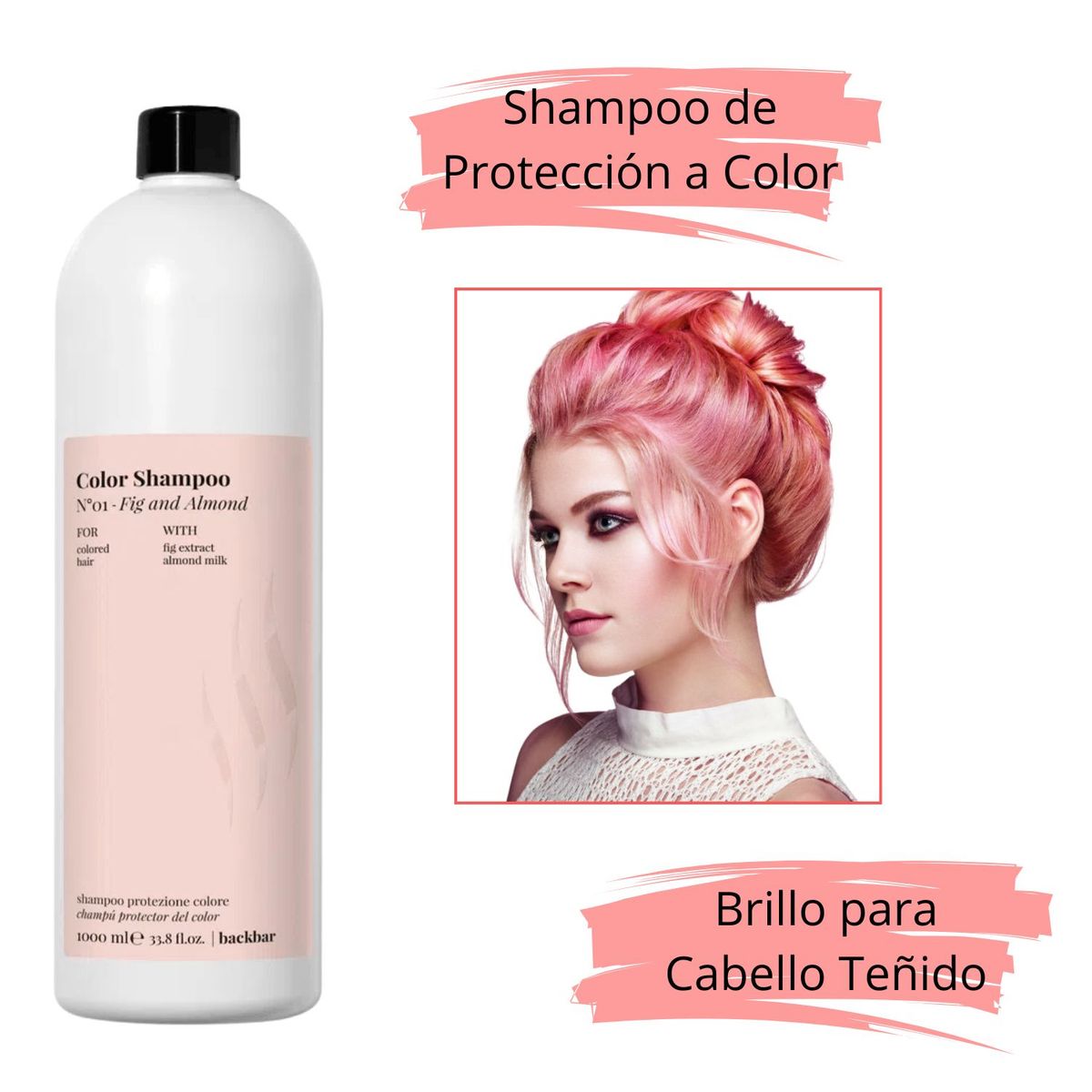 FARMAVITA - Shampoo Backbar Color N°1 Fig and Almond 1000ml Almendras dulces Higo