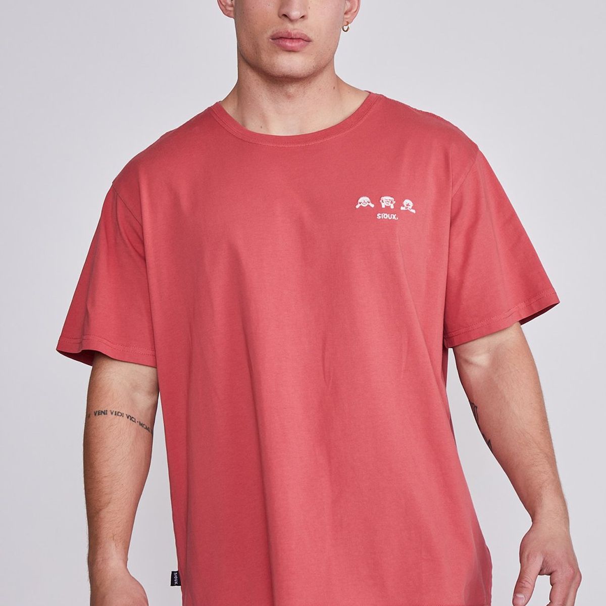 SIOUX - Polera Hombre Burdeo 3 Monos Sioux