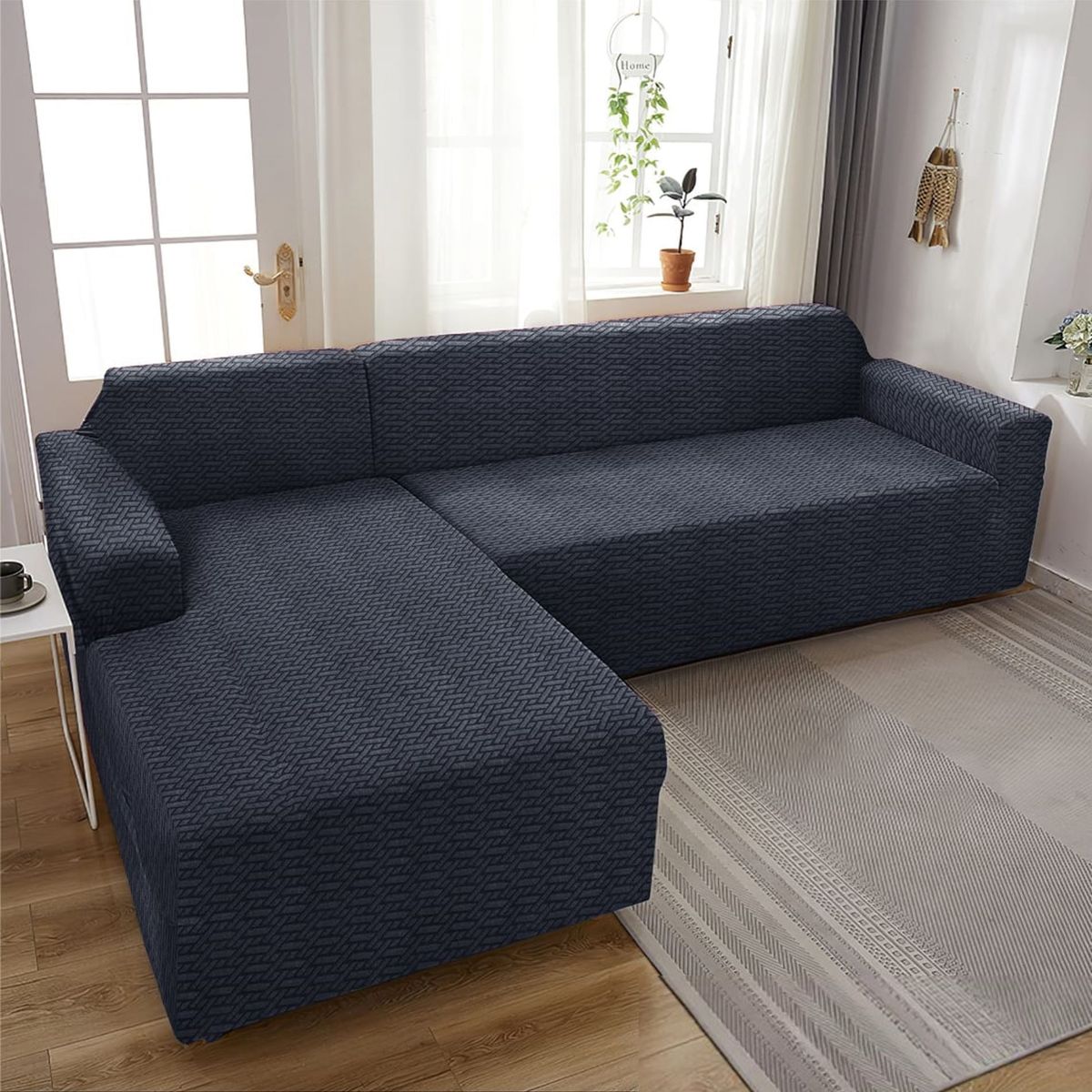 GENERICO - FUNDA PARA SILLON TIPO L 3 CUERPO DISEÑO TEXTURIZADO GRIS TF