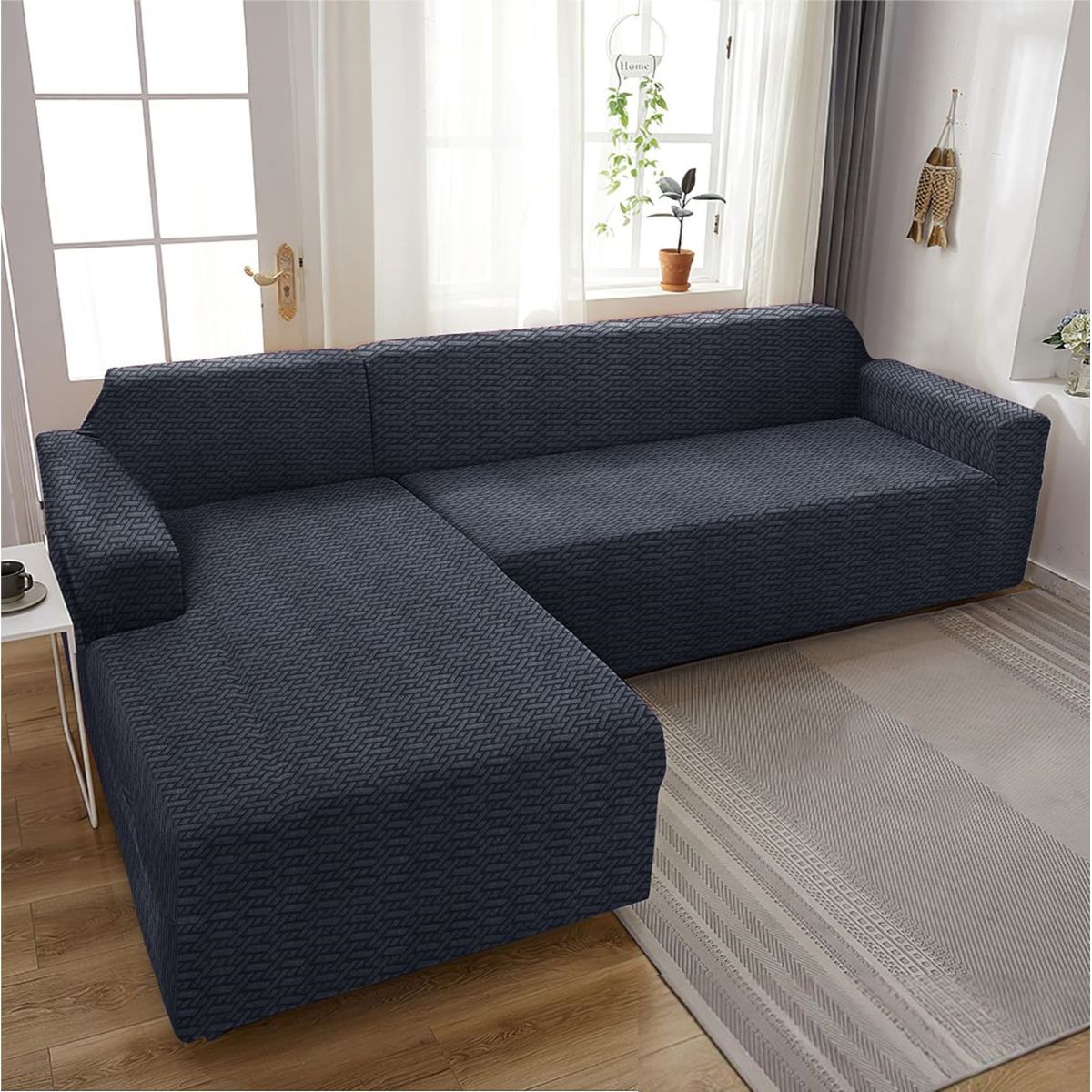 GENERICO - FUNDA PARA SILLON TIPO L 3 CUERPO DISEÑO TEXTURIZADO GRIS TF