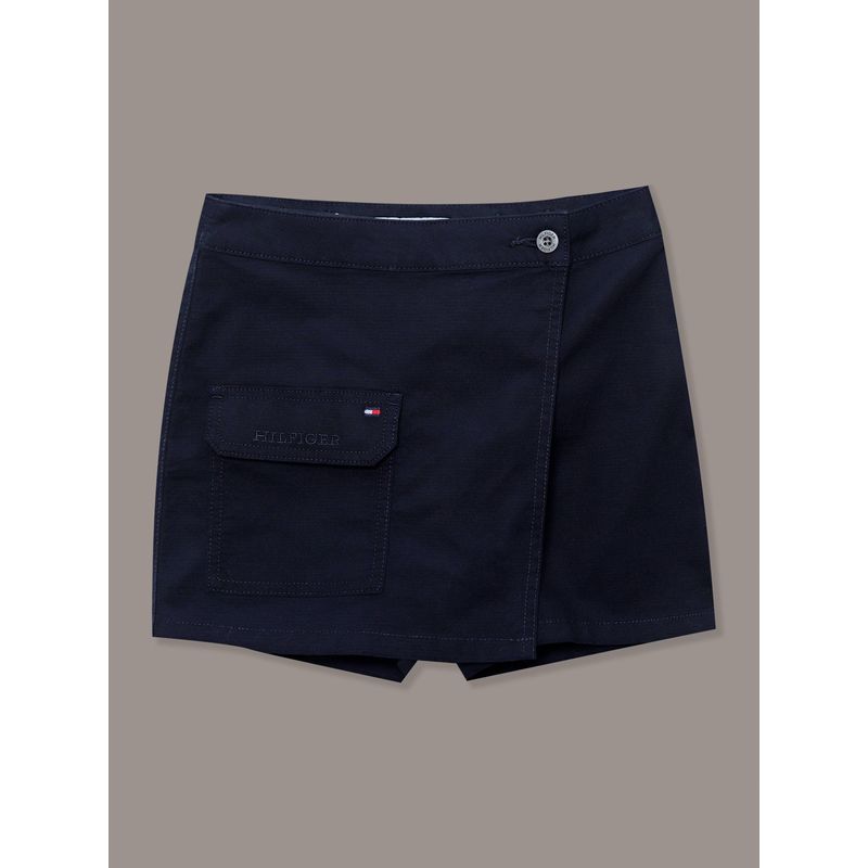 TOMMY HILFIGER - Falda De Niña Solid Utility Azul Tommy Hilfiger
