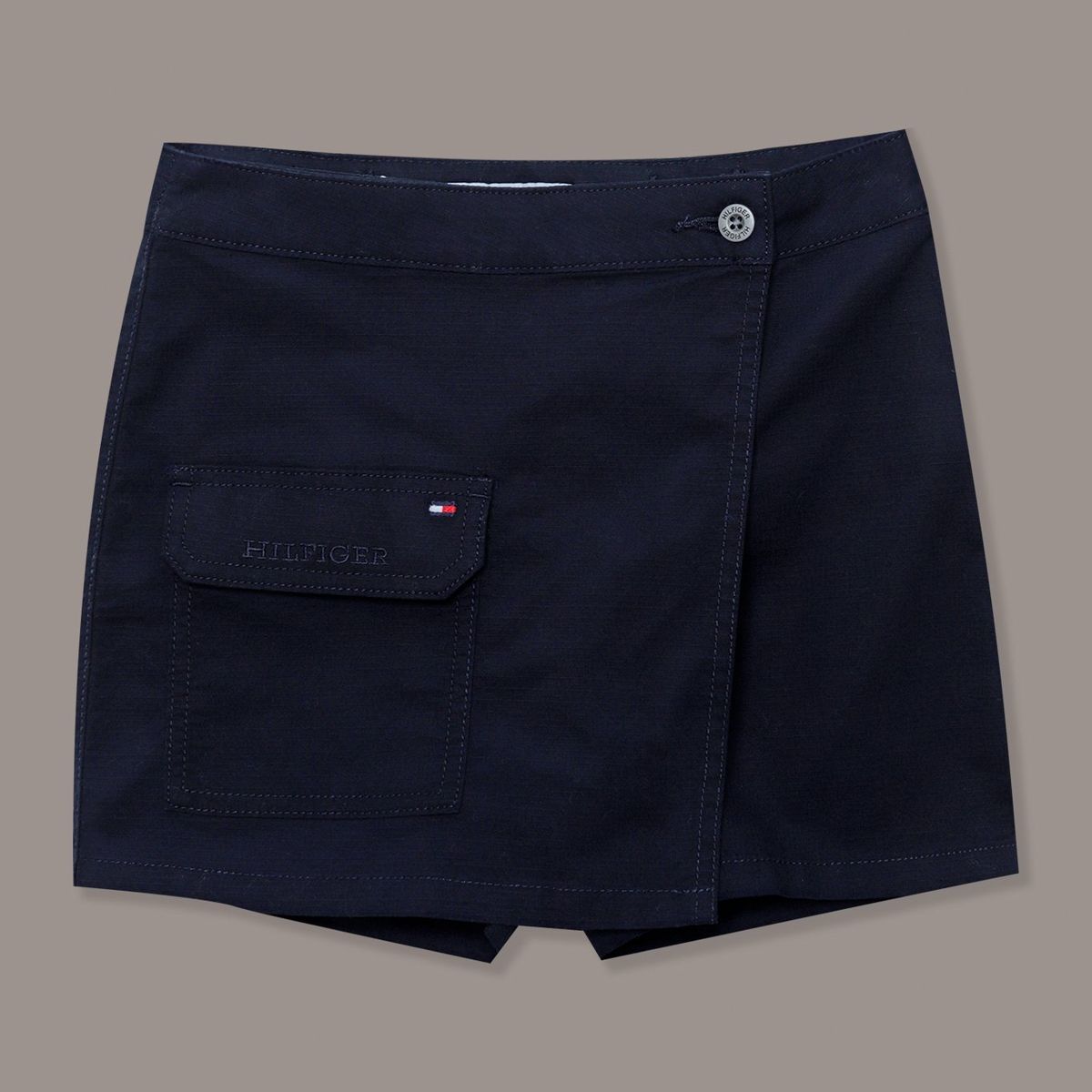 TOMMY HILFIGER - Falda De Niña Solid Utility Azul Tommy Hilfiger