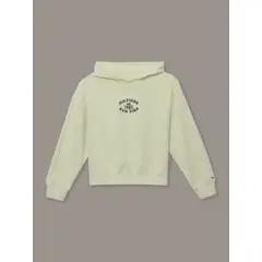 TOMMY HILFIGER - Polerón Hoodie De Niña Amplio Con Logo Amarillo