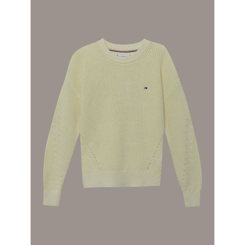 TOMMY HILFIGER - Sweater De Niña Essential De Corte Amplio Amarillo Tommy Hilfiger