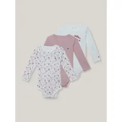 TOMMY HILFIGER - Set De 3 Body De Estilo Varsity Blanco