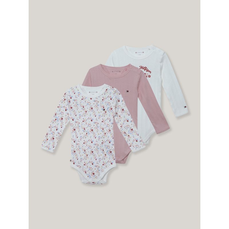 TOMMY HILFIGER - Set De 3 Body De Estilo Varsity Blanco Tommy Hilfiger