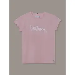 TOMMY HILFIGER - Polera De Niña Con Logo Floral Rosado
