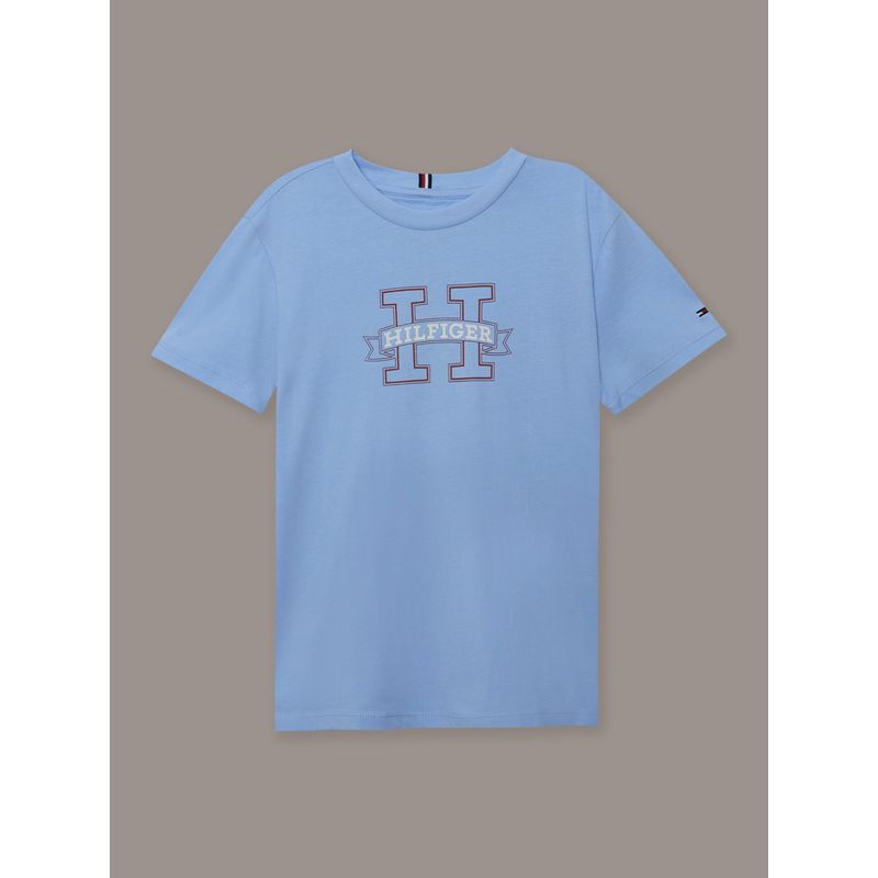 TOMMY HILFIGER - Polera De Niño Con Logo Del Monotype Azul Tommy Hilfiger