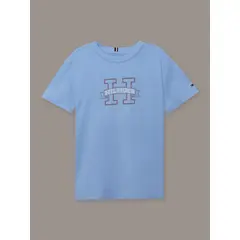 TOMMY HILFIGER - Polera De Niño Con Logo Del Monotype Azul