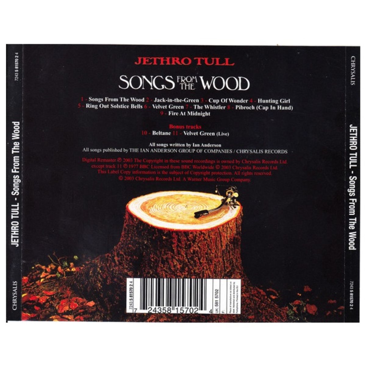 HITWAY MUSIC - JETHRO TULL - SONGS FROM THE WOOD - CD HITWAY MUSIC