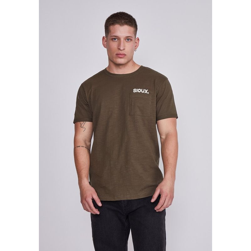SIOUX - Polera Hombre Verde Bolsillo Sioux