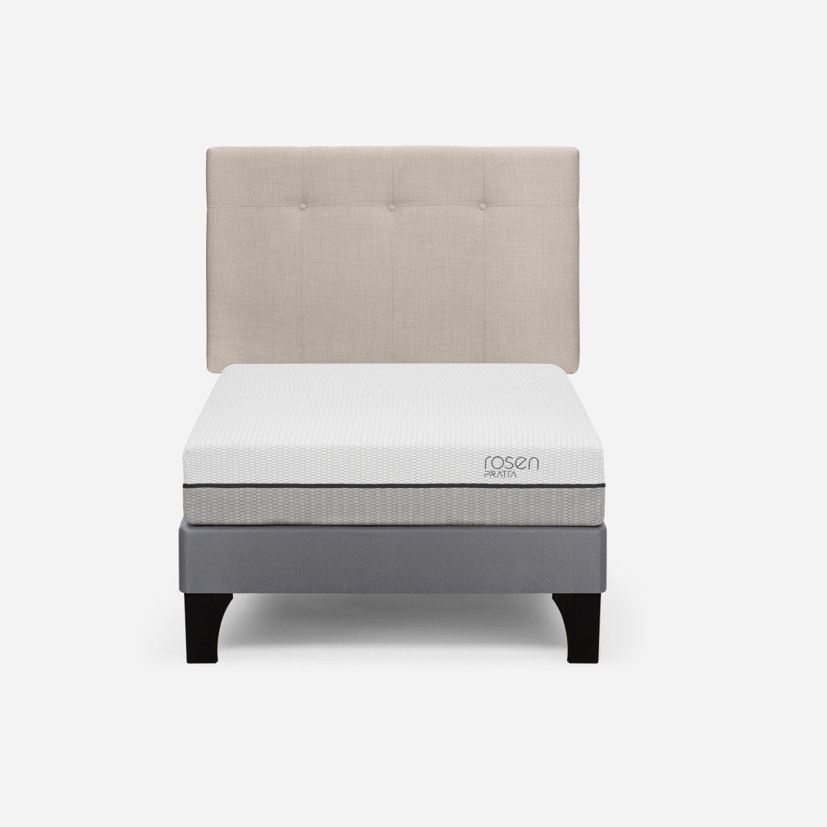 ROSEN - Cama Europea Pratta 1 Plaza Pata Madera +Respaldo New Bennet