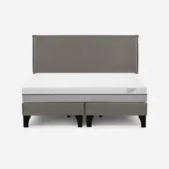 ROSEN - Cama Europea Pratta King Pata Madera BD + Respaldo Maurice