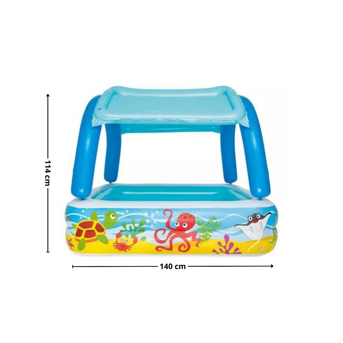BESTWAY - Piscina inflable Bebe con techo océano 140x140x114cm Bestway