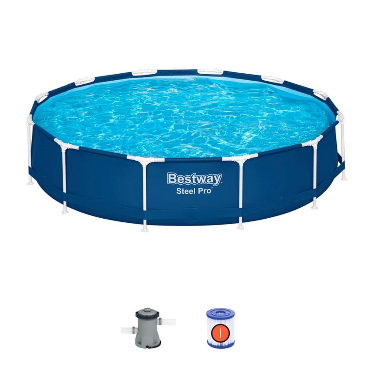 BESTWAY - Piscina redonda 366x76cm con bomba gris Bestway