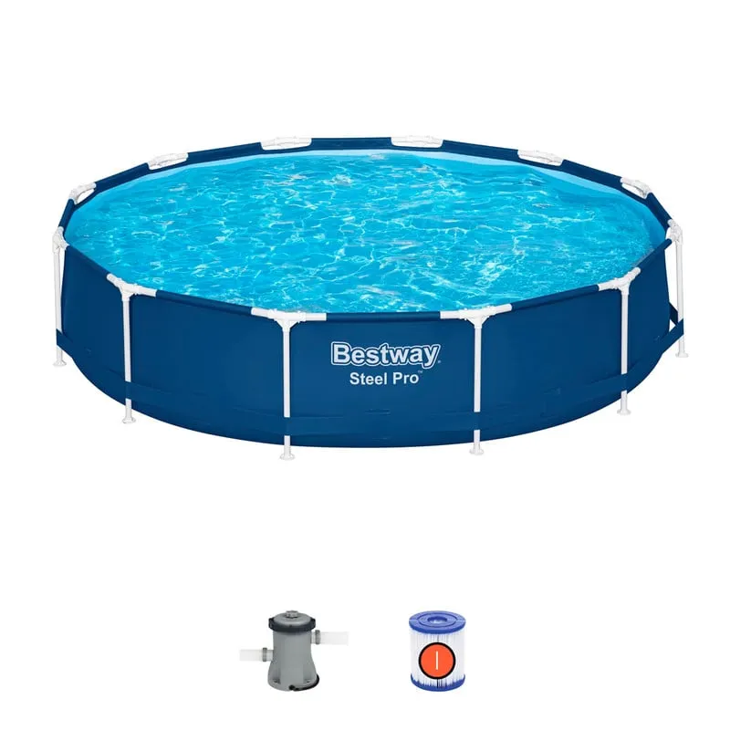 BESTWAY - Piscina redonda 366x76cm con bomba gris Bestway